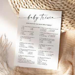 KAIA Baby Trivia Baby Shower Game Invitation