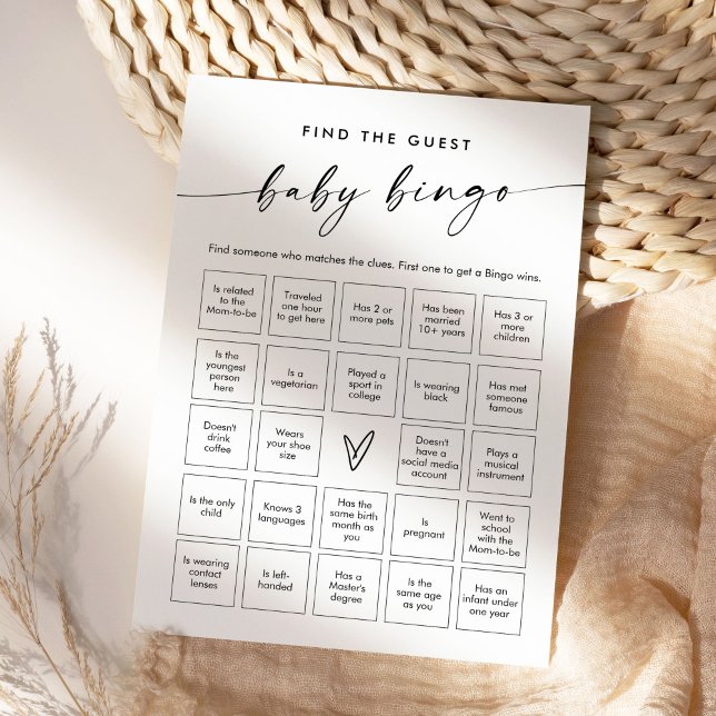 KAIA Find The Guest Baby Bingo Game Card (Creator Uploaded)