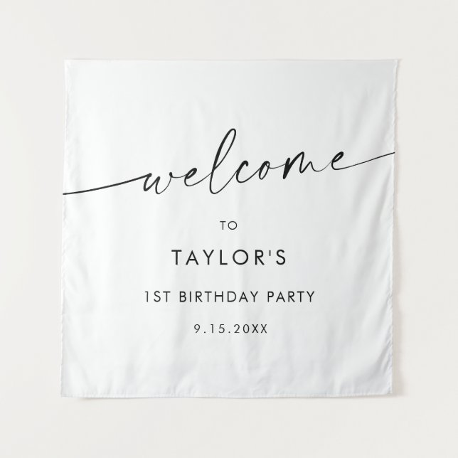 KAIA Minimalist Birthday Welcome Tapestry (Front)