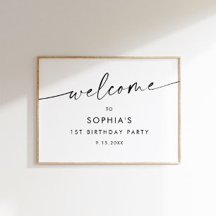 KAIA Modern Minimalist Birthday Welcome Poster