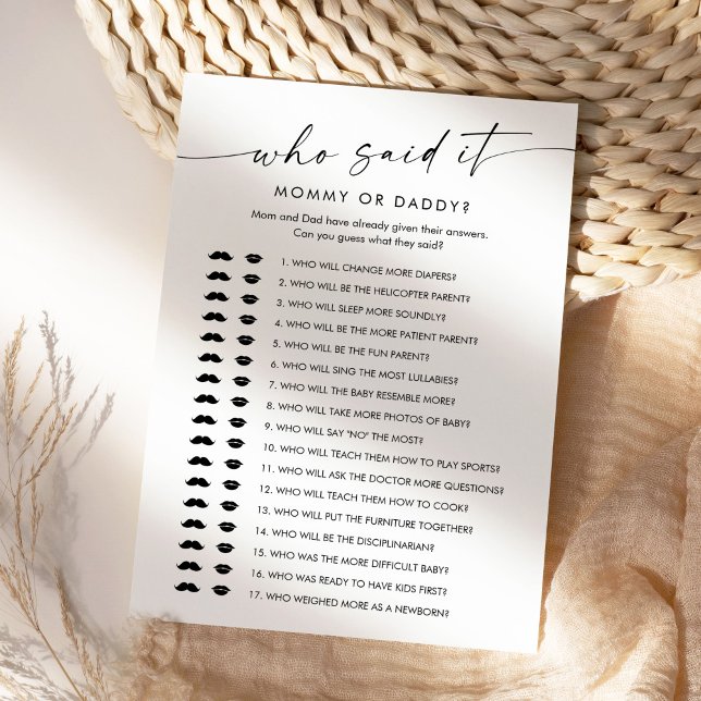 KAIA Who Said It Mummy Daddy Baby Game Card (Creator Uploaded)