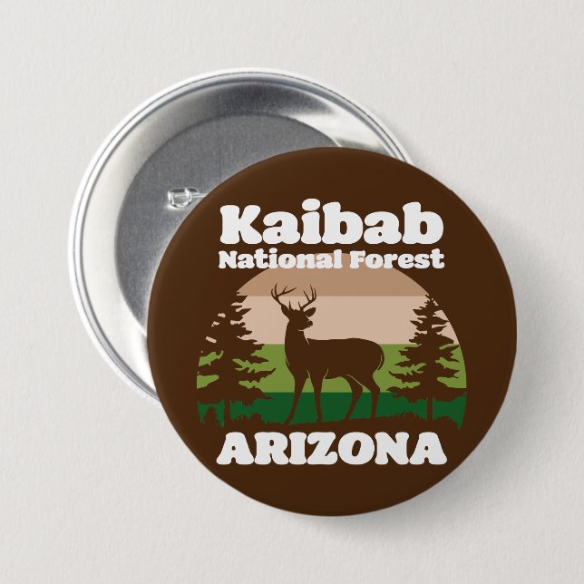 Kaibab National Forest Arizona 7.5 Cm Round Badge (Front & Back)