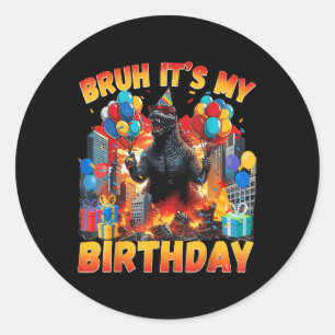 Kaiju Birthday Party Japan Monster Dinosuar Its My Classic Round Sticker