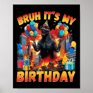 Kaiju Birthday Party Japan Monster Dinosuar Its My Poster