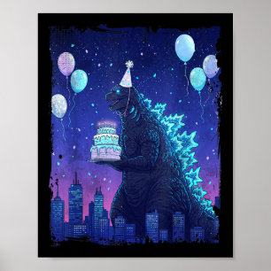 Kaiju Birthday Party Japan Monster Its My Birthday Poster