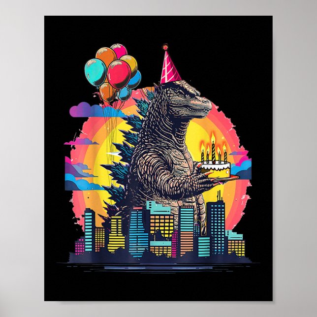 Kaiju Birthday Shirt Monster Movie Bday Decoration (Front)