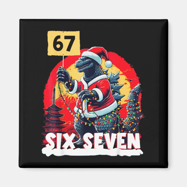 Kaiju Christmas 67 Santazilla Japanese Monster Din Magnet (Front)