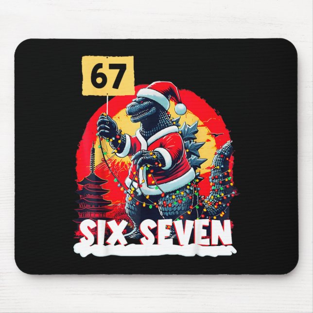 Kaiju Christmas 67 Santazilla Japanese Monster Din Mouse Pad (Front)