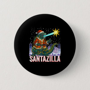 Kaiju Christmas Santazilla Japanese Monster Dinosa 6 Cm Round Badge