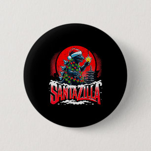 Kaiju Christmas Santazilla Japanese Monster Dinosa 6 Cm Round Badge
