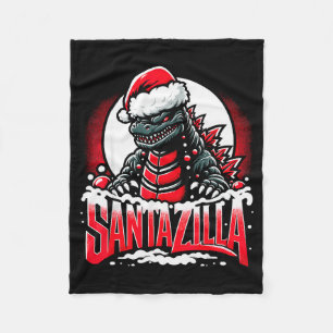 Kaiju Christmas Santazilla Japanese Monster Dinosa Fleece Blanket