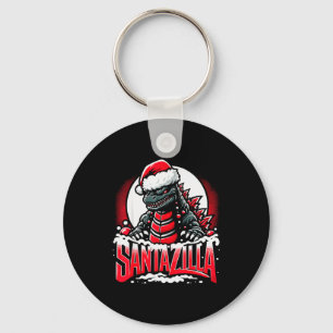 Kaiju Christmas Santazilla Japanese Monster Dinosa Key Ring