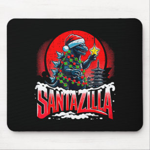 Kaiju Christmas Santazilla Japanese Monster Dinosa Mouse Pad