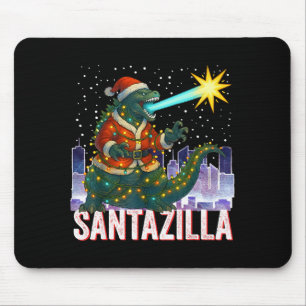 Kaiju Christmas Santazilla Japanese Monster Dinosa Mouse Pad