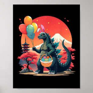Kaiju Easter Shirt Vintage Monster Eggs Easter Day Poster