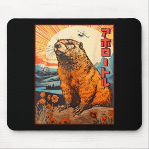 Kaiju Groundhog Monster Vintage Anime Manga Retro Mouse Pad