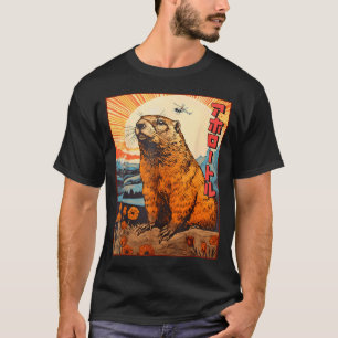 Kaiju Groundhog Monster Vintage Anime Manga Retro  T-Shirt