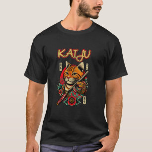 Kaiju Japanese Tiger Art Funny Cat Gifts For Men W T-Shirt