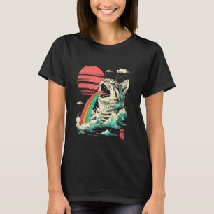 Kaiju Monster Japanese Art Legendary Rare Cat Rain T-Shirt