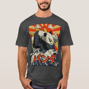 Kaiju Panda Great Wave Off Kanagawa Japanese Kaiji T-Shirt