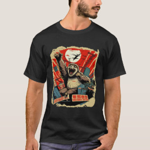 Kaiju Sloth Monster Creature Attack Japan City T-Shirt