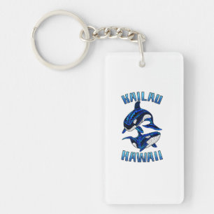 Kailau Hawaii Vacation Tribal Whale Orcas Key Ring