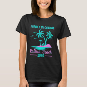 Kailua Beach Hawaii Family Vacation 2025 Palm Tree T-Shirt