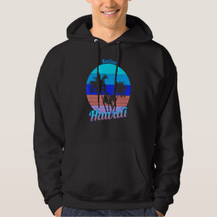 Kailua Hawaii Retro Tropical Palm Trees Vacation Hoodie