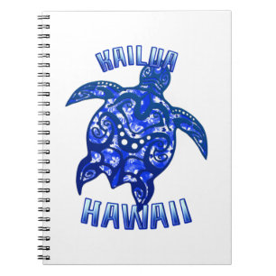 Kailua Hawaii Vacation Tribal Turtle Notebook