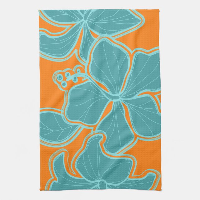Kailua Hibiscus Hawaiian Kitchen Towel (Vertical)