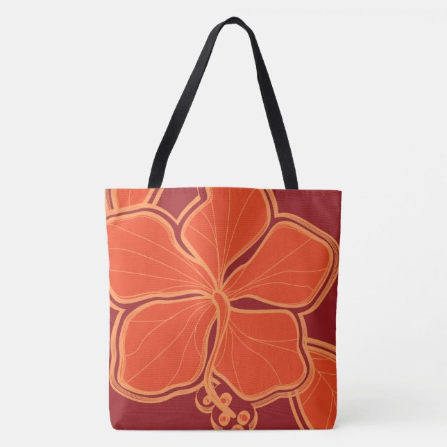 Kailua Hibiscus Hawaiian Reversible Beach Bag (Front)