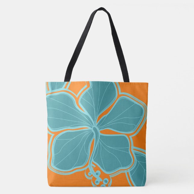 Kailua Hibiscus Hawaiian Reversible Beach Bag (Front)