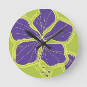 Kailua Hibiscus Hawaiian Wall Clocks