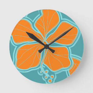 Kailua Hibiscus Hawaiian Wall Clocks