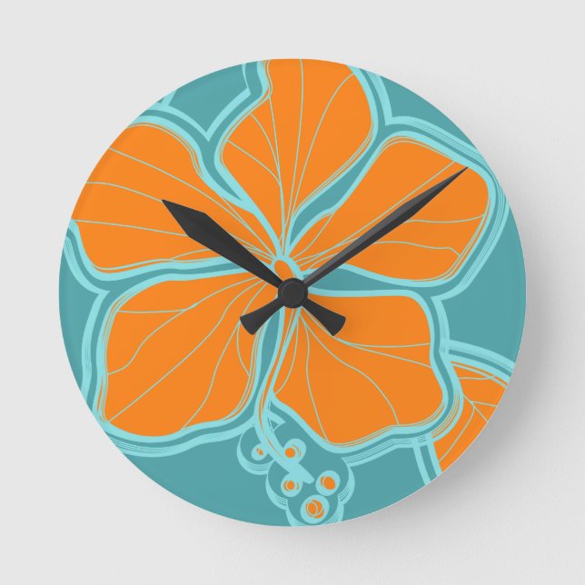Kailua Hibiscus Hawaiian Wall Clocks (Front)