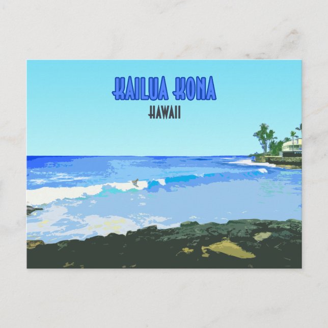 Kailua Kona Big Island Hawaii Vintage Postcard (Front)