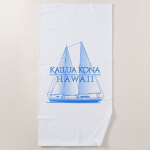 Kailua Kona Coastal Nautical Sailing Sailor Beach Towel