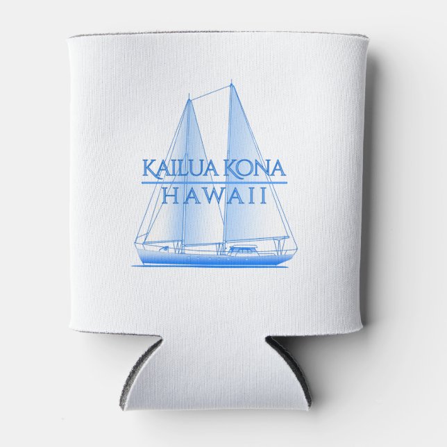 Kailua Kona Coastal Nautical Sailing Sailor Can Cooler (Front)