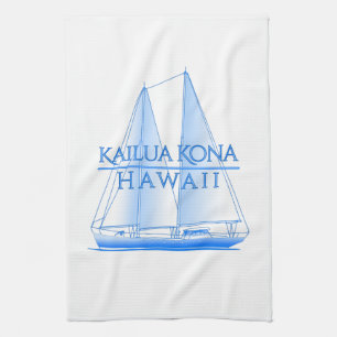 Kailua Kona Coastal Nautical Sailing Sailor Tea Towel