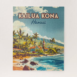 Kailua Kona Hawaii Big Island Beach Vintage Jigsaw Puzzle