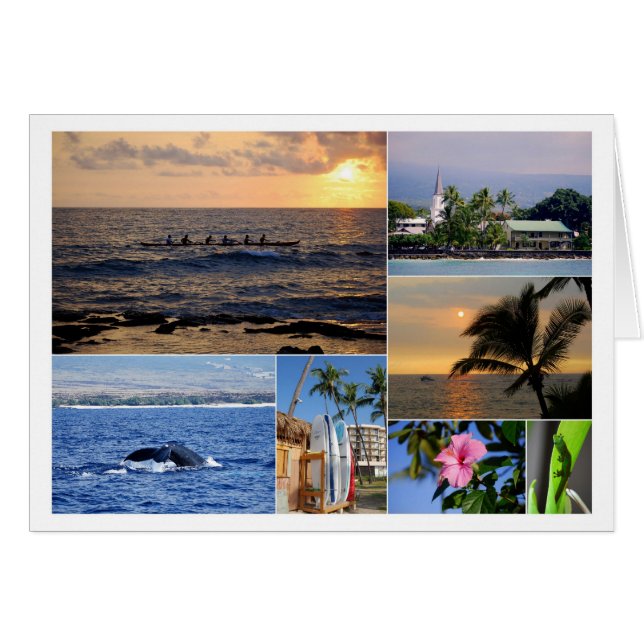 Kailua Kona Hawaii Collage Card (Front Horizontal)