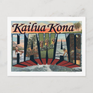 Kailua Kona, Hawaii - Large Letter Scenes Postcard