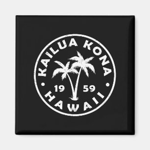 Kailua-kona Hawaii Palm Tree Mens Womens Girls Boy Magnet