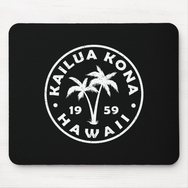 Kailua-kona Hawaii Palm Tree Mens Womens Girls Boy Mouse Pad (Front)