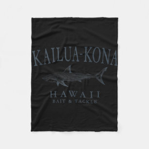 Kailua - kona hawaii shark retro slate art fishing fleece blanket