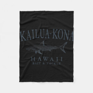 Kailua - kona hawaii shark retro slate art fishing fleece blanket