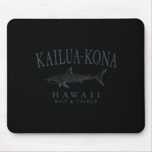 Kailua - kona hawaii shark retro slate art fishing mouse pad