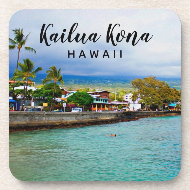 Kailua Kona Pier, Hawaii Island Photography Coaster (Front)