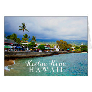 Kailua Kona Pier Hawaii Oil Paint Digital Art Card