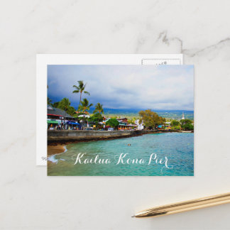 Kailua Kona Pier Hawaii Oil Paint Digital Art Postcard